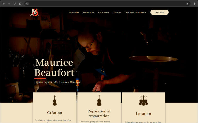 Site Internet de Maurice Beaufort, Luthier à Besançon